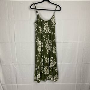 Green Floral Midi Dress by Velvet Torch, Size: XL, H: 49” x P2P: 13”